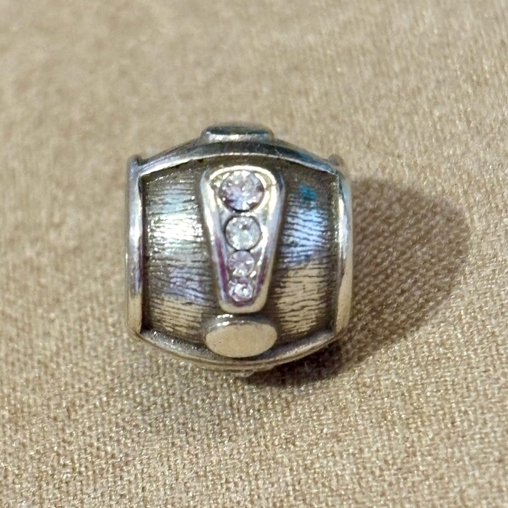 Brighton Alpha Bead Exclamation point❗️Retired & rare Silver with crystals